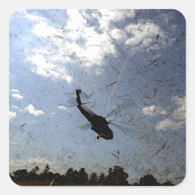 A US Navy HH-60 Seahawk Square Sticker (Front)