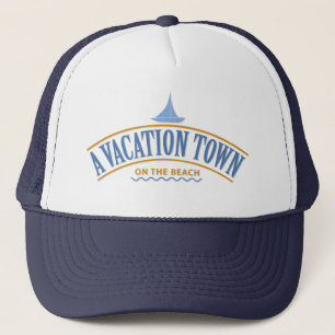 A vacation town on the beach trucker hat