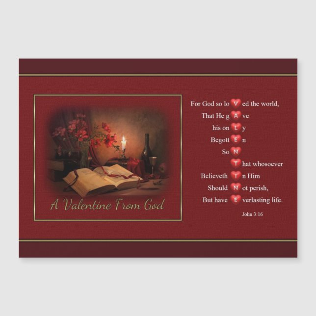 A Valentine From God Magnetic Card (Front)