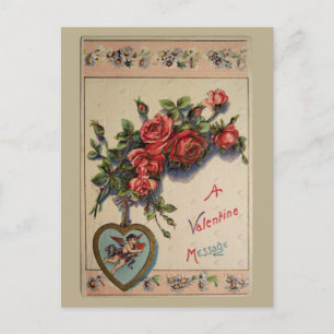 A Valentine Message Vintage Postcard