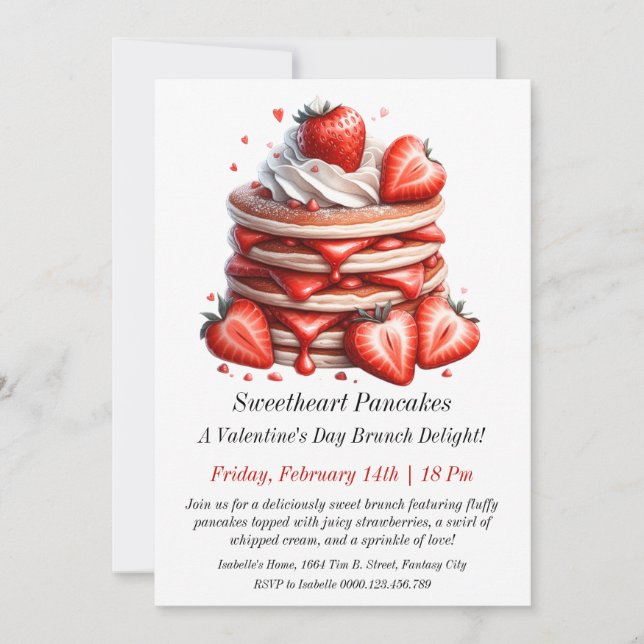A Valentine's Day Brunch Delight! Invitation (Front)