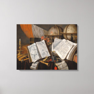 A Vanitas Still Life with a Flag, 1662 by Collier Canvas Print
