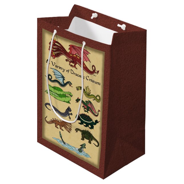 A Variety of Draconic Creatures Medium Gift Bag (Front Angled)
