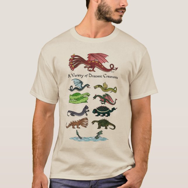 A Variety of Draconic Creatures T-Shirt (Front)