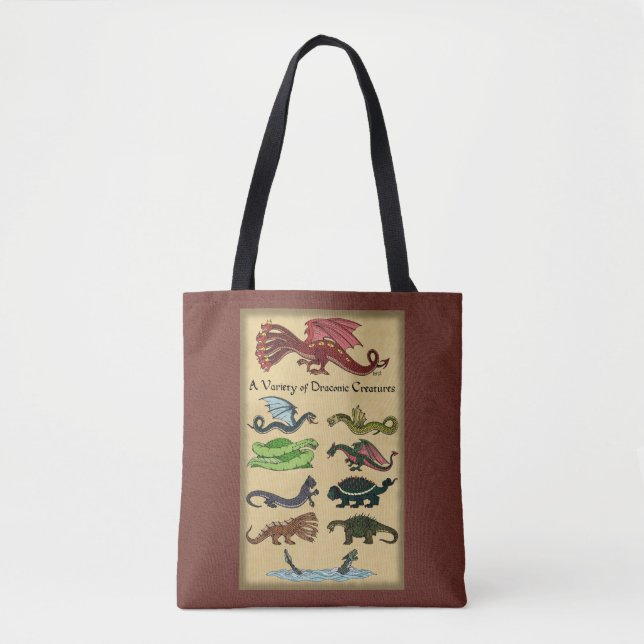 A Variety of Draconic Creatures Tote Bag (Front)