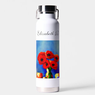 A vase of poppies - Painting - Personalizable Water Bottle