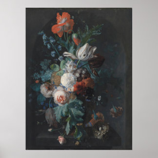 A Vase with Flowers by Jan van Huysum Poster