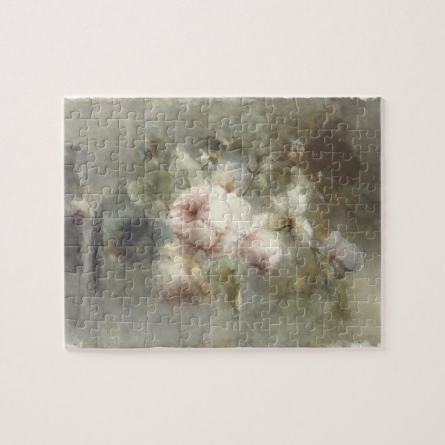 A vase with roses by Margaretha Roosenboom (1853 – Jigsaw Puzzle (Horizontal)