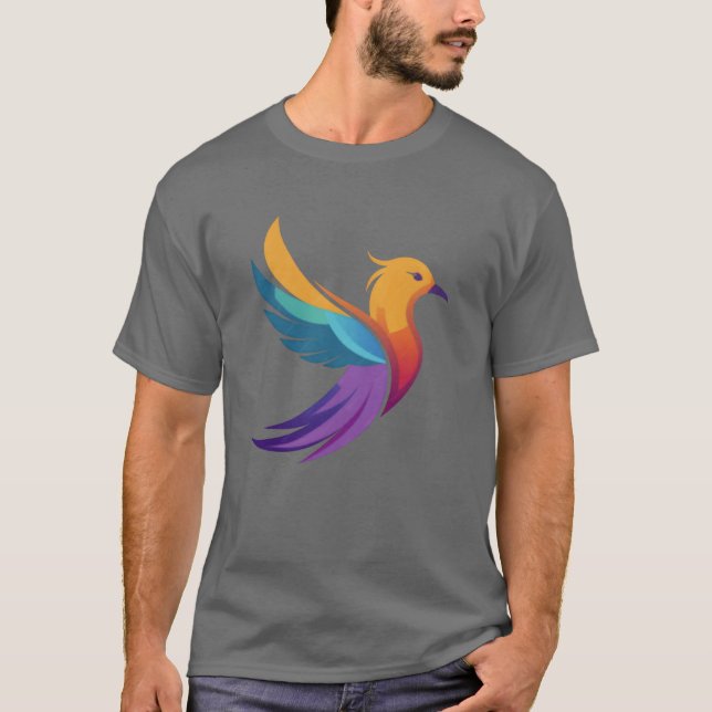 a vector illustration of a colourful bird with a g T-Shirt (Front)