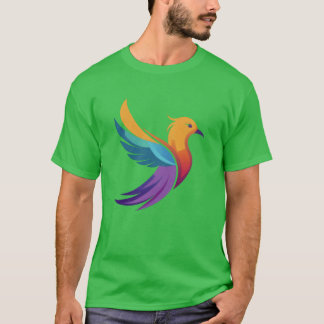 a vector illustration of a colourful bird with a g T-Shirt
