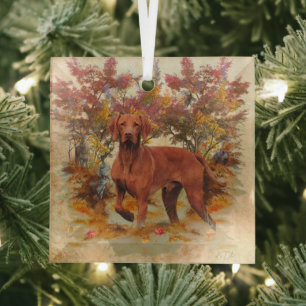 A versatile aristocrat in the Hungarian Vizsla Glass Tree Decoration