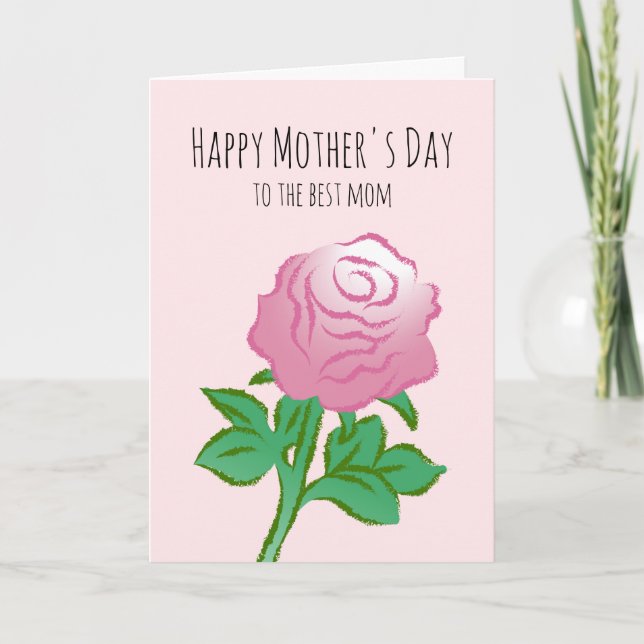 A very beautiful pink rose card (Front)