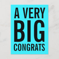 A Very Big Congrats Turquoise Blue Card