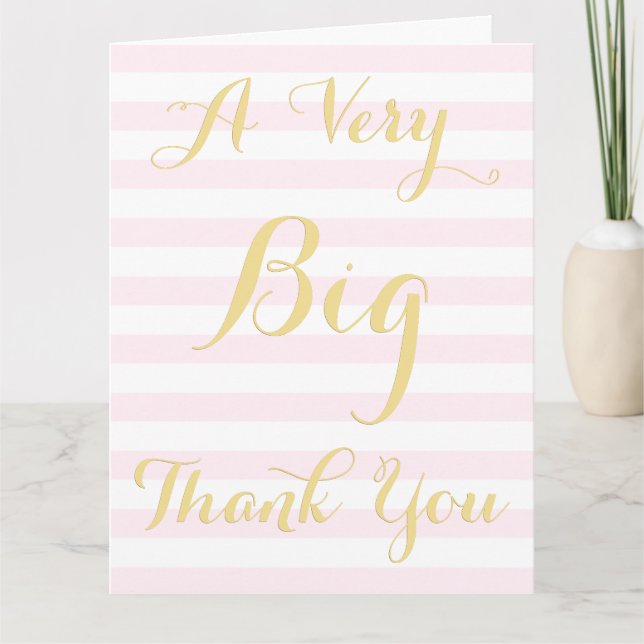A Very BIG Modern Elegant Script Large Thank You Card (Front)
