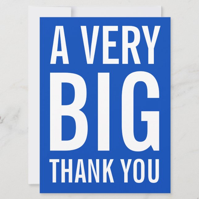 A Very Big Thank You Blue Card (Front)