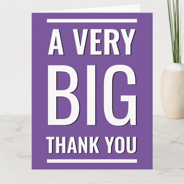A Very Big Thank You Purple Minimalist Large Text (Front)