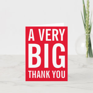 A Very Big Thank You Red Card