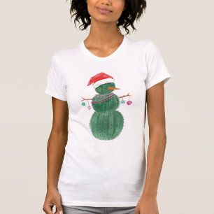 A Very Cactus Christmas Snowman T-Shirt