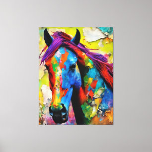 A Very Colourful Horse Canvas Print