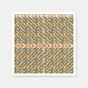 a very colourful pattern with a lot of different c napkin