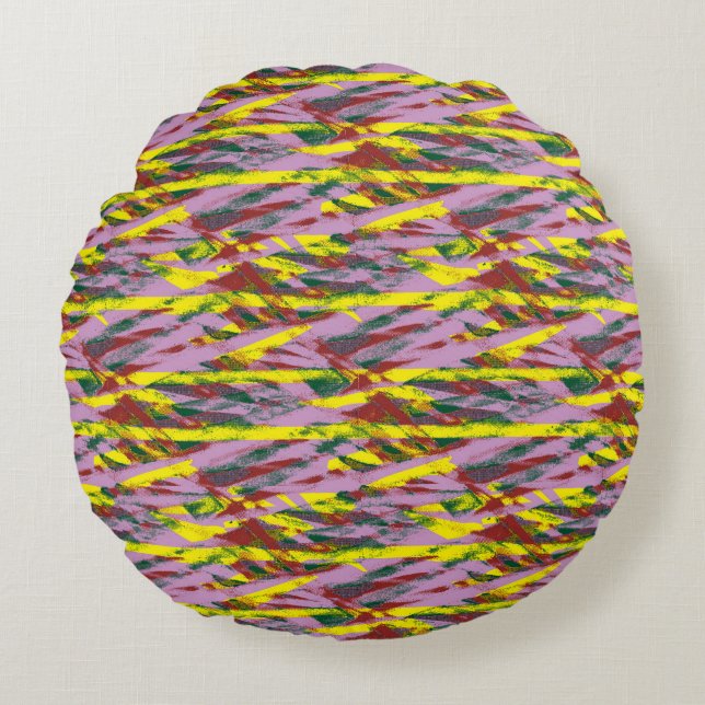 a very colourful pattern with a lot of different c round cushion (Front)