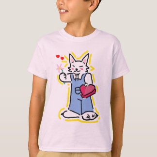 A very cute little cat offering you a flower! T-Shirt
