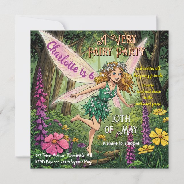 A Very Fairy Party Invitation (Front)