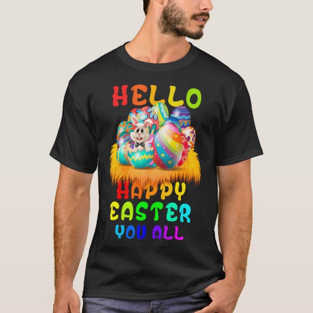 A Very Happy Easter Easter Colouring Egg Hunt Fill T-Shirt (Front)