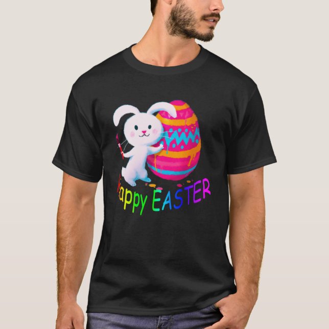 A Very Happy Easter Easter Colouring Egg Hunt Fill T-Shirt (Front)
