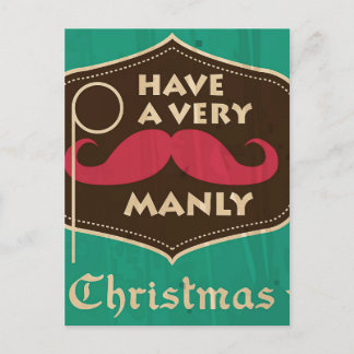 A Very Manly Christmas Postcard