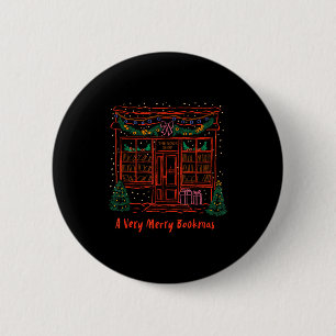 A Very Merry Bookmas Cozy Christmas Bookstore Holi 6 Cm Round Badge