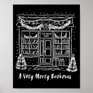A Very Merry Bookmas Cozy Christmas Bookstore Holi Poster