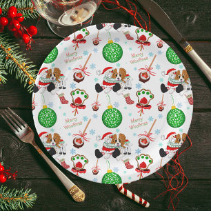A Very Merry Cavalier King Charles Christmas Paper Plate