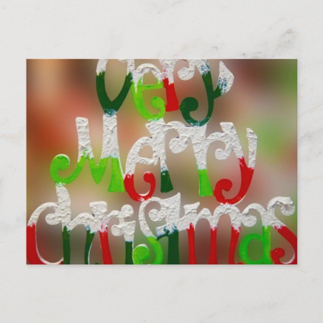 A Very Merry Christmas Holiday Postcard (Front)