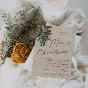 A Very Merry Christmas Party Modern Gold Invitation