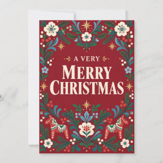 A Very Merry Christmas Scandinavian Folk Art