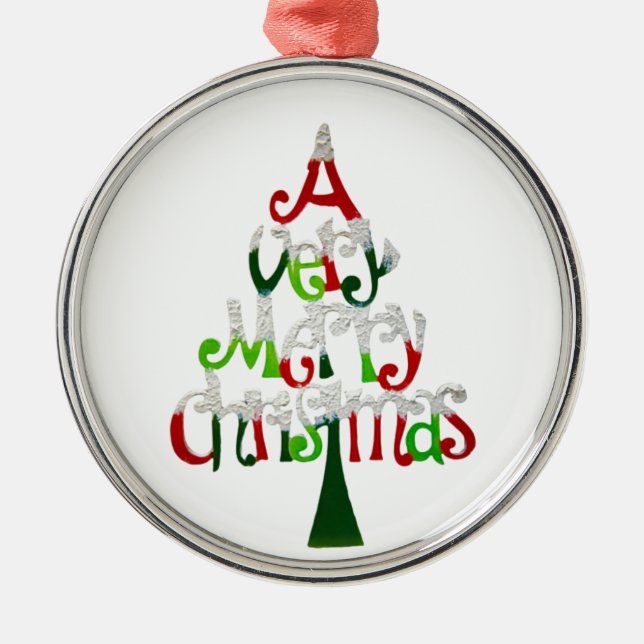 A Very Merry Christmas Tree Metal Tree Decoration (Front)