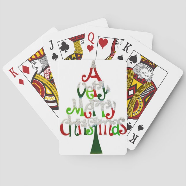 A Very Merry Christmas Tree Playing Cards (Back)