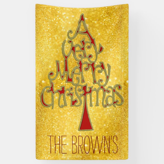 A very Merry Christmas Tree + your ideas Banner (Vertical)