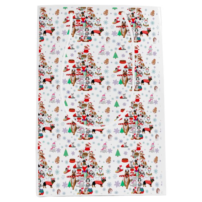 A Very Merry Doggie Christmas Medium Gift Bag (Front)