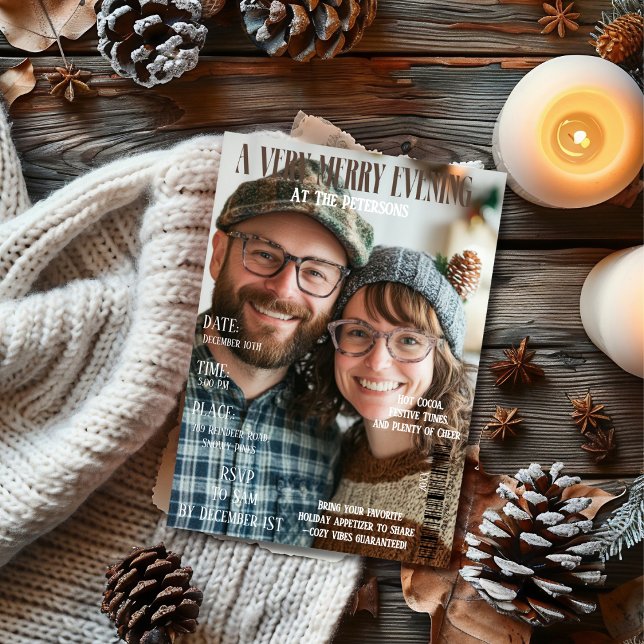 A Very Merry Evening Magazine Cover Photo Invitation (A Very Merry Evening Magazine Cover Photo Invitation)