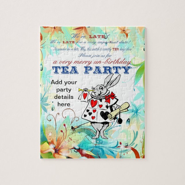 A Very Merry Unbirthday Invitation Jigsaw Puzzle (Vertical)