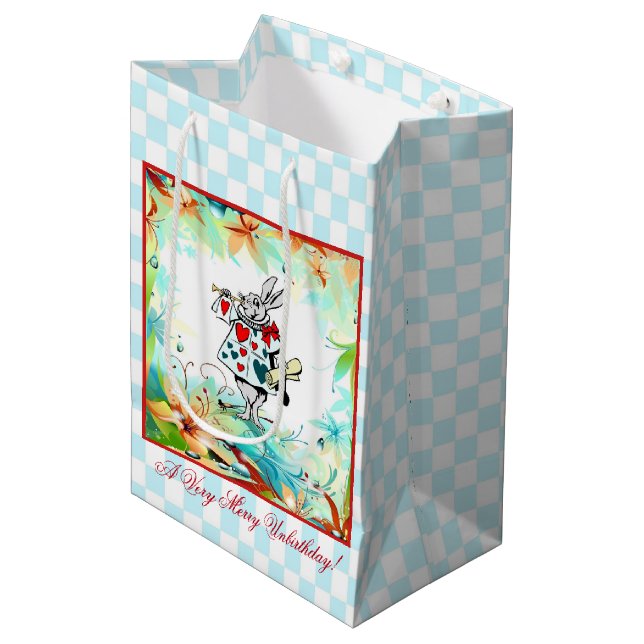 A Very Merry Unbirthday Medium Gift Bag (Front Angled)
