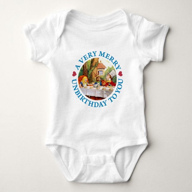 A Very Merry Unbirthday to You! Baby Bodysuit (Front)