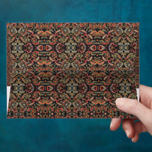 a very ornate pattern with many different colours envelope