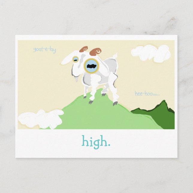 A Very Punny Goat Card. Postcard (Front)