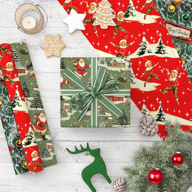 A Very Retro Merry & Bright Collection Wrapping Paper Sheet (Creator Uploaded)