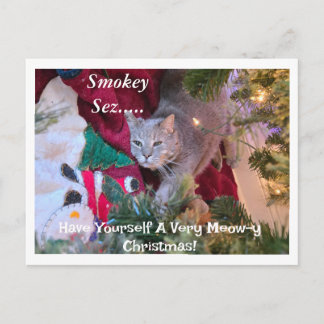 A VERY SMOKEY CHRISTMAS HOLIDAY POSTCARD