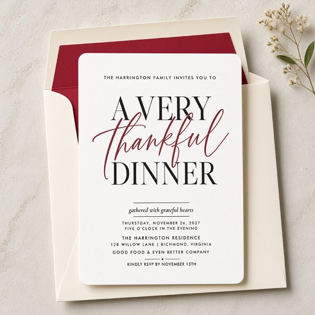 A Very Thankful Dinner | Thanksgiving Invitation (Creator Uploaded)