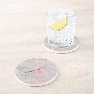 A Very Unicorn Sparkle Glitzy Gold Pink Christmas Coaster